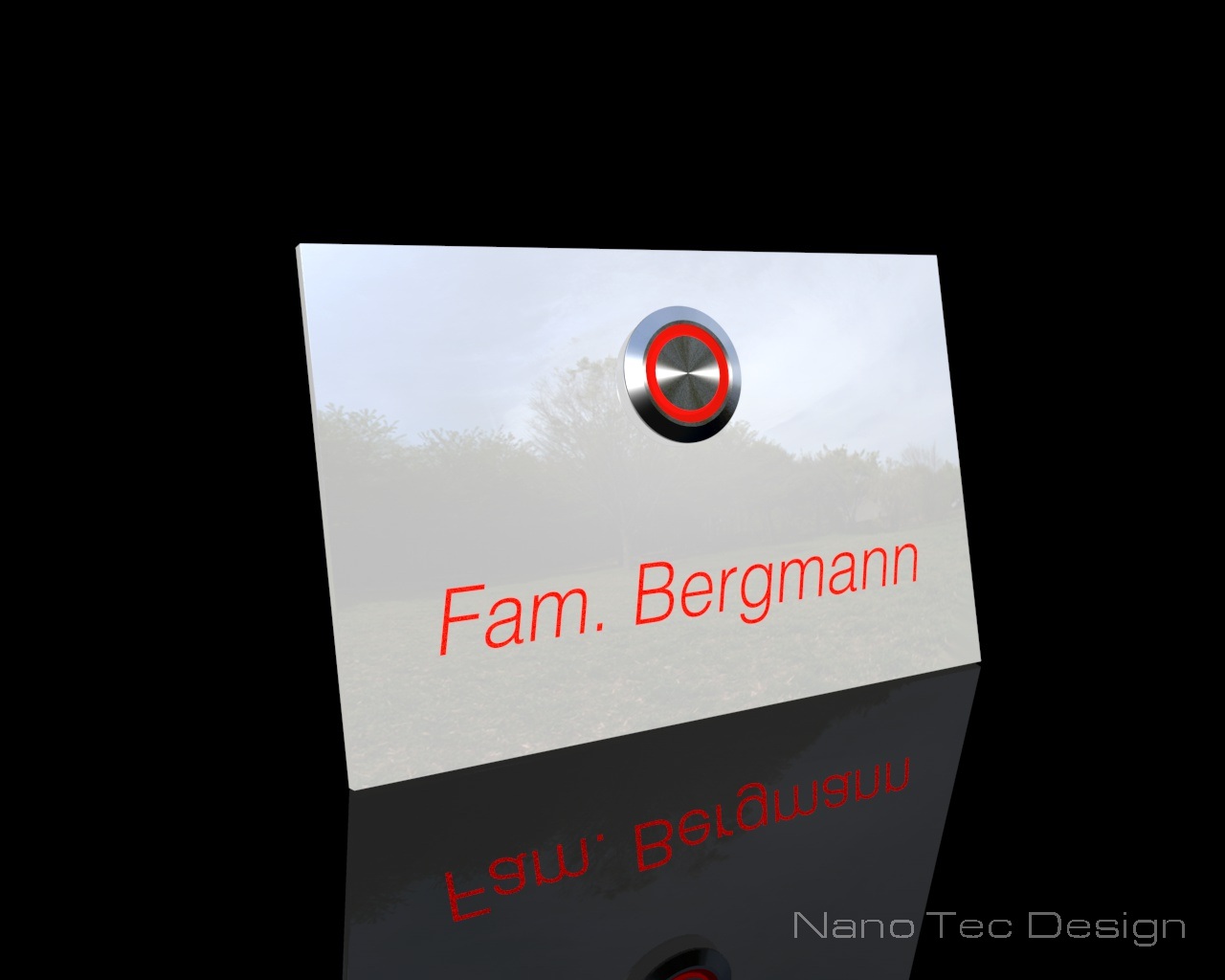 Artikelbild 4 des Artikels “Weiße Design Echtglasklingel mit LED-Namensbeleuchtung 