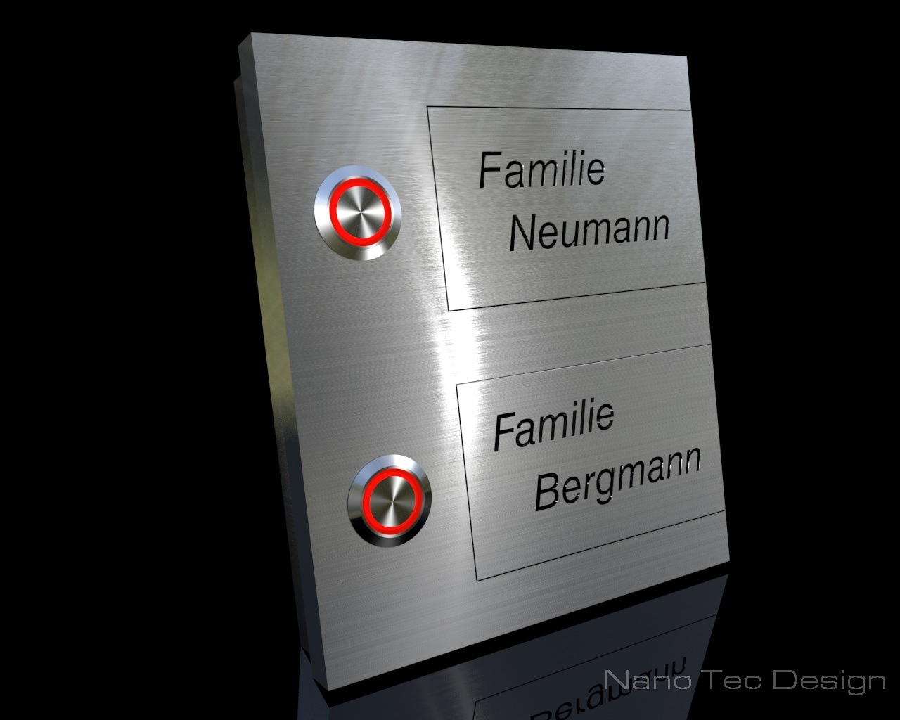 Artikelbild 4 des Artikels “2-Familien Design Edelstahlklingel mit austauschbaren Beschriftungsfeldern 