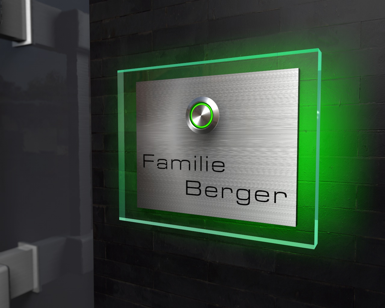 Artikelbild 5 des Artikels “Design Edelstahklingel mit Echtglasplatte & Ambilight (Hintergrundbeleuchtung) 