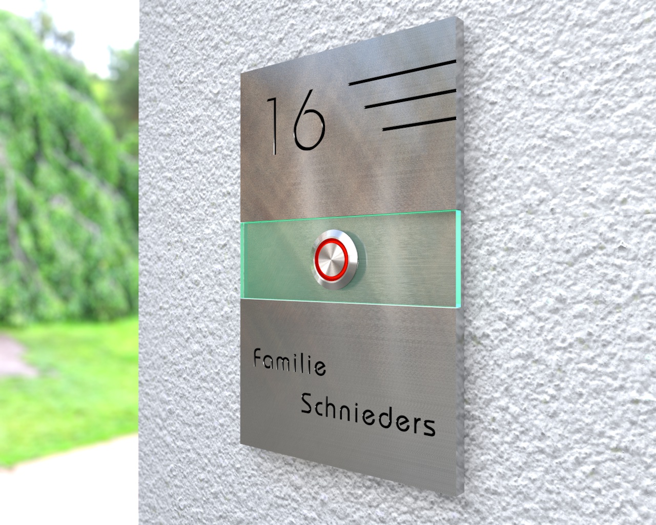 Artikelbild 5 des Artikels “Design-Edelstahlklingel mit Acrylglaseinsatz 