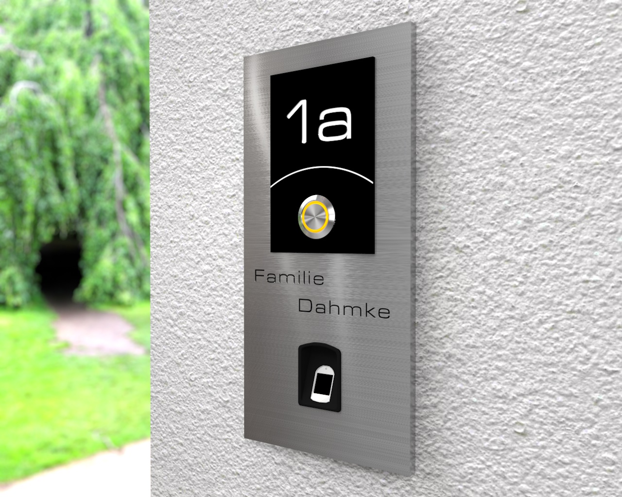 Artikelbild 5 des Artikels “​Moderne Edelstahlklingel mit kapazitivem Fingerscan inkl. Namen-& Hausnummergravur „Scan inclusive“ “