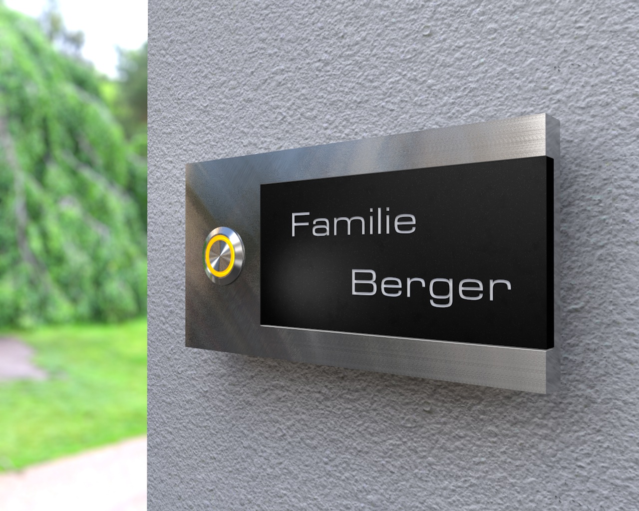 Artikelbild 5 des Artikels “Design Edelstahlklingel mit Acryl-Gravurfeld (austauschbar) „B&S Edition Blackboard“ “