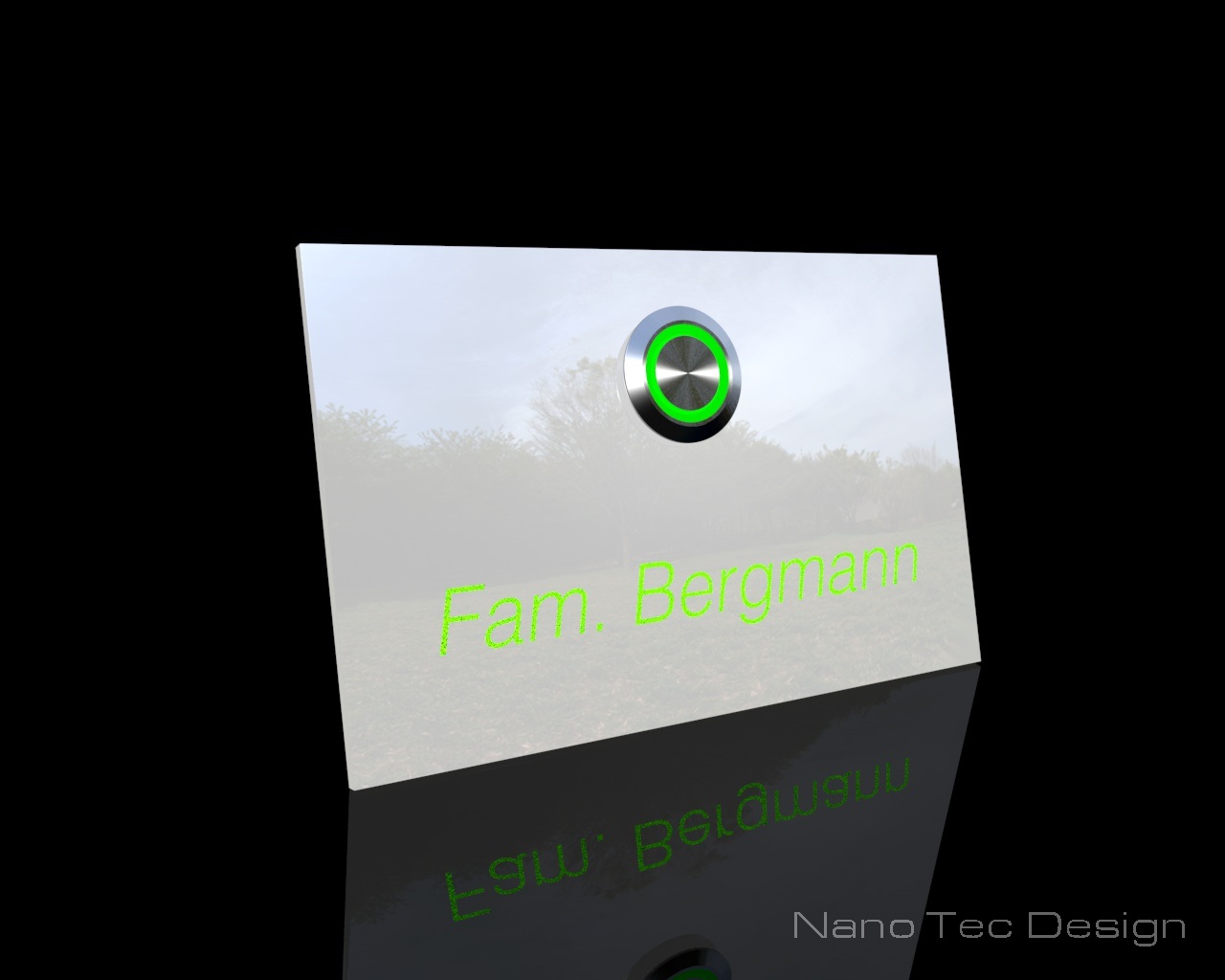 Artikelbild 5 des Artikels “Weiße Design Echtglasklingel mit LED-Namensbeleuchtung 