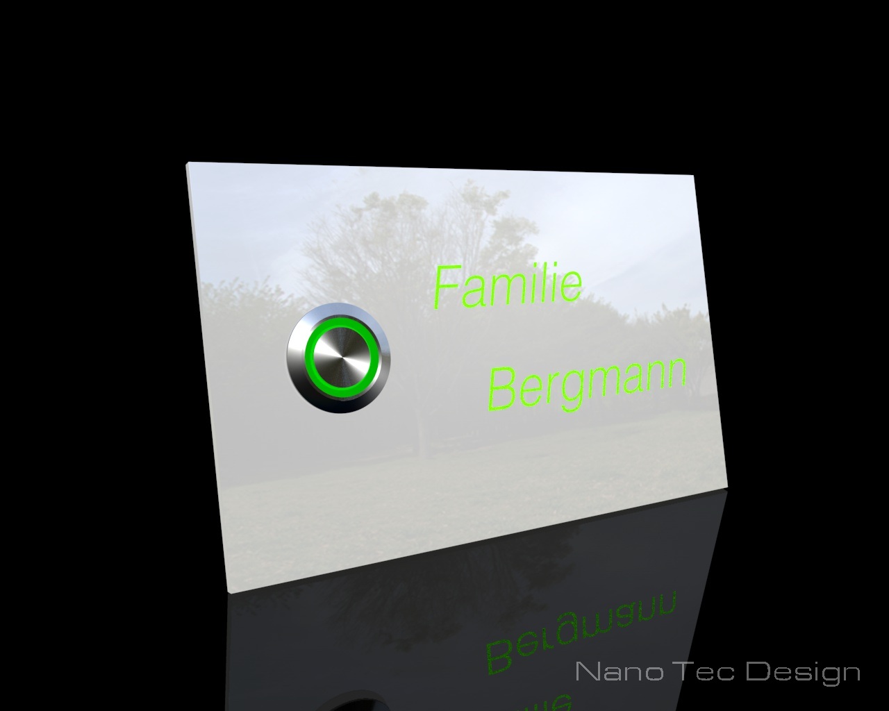 Artikelbild 5 des Artikels “Weiße Design Echtglasklingel mit LED-Namensbeleuchtung 