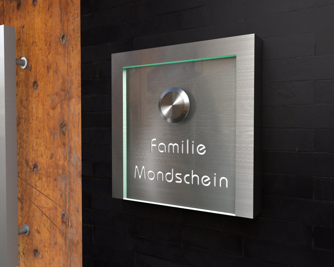 Artikelbild 6 des Artikels “Design Edelstahlklingel mit LED-beleuchteter Namensgravur hinter Acrylglas 