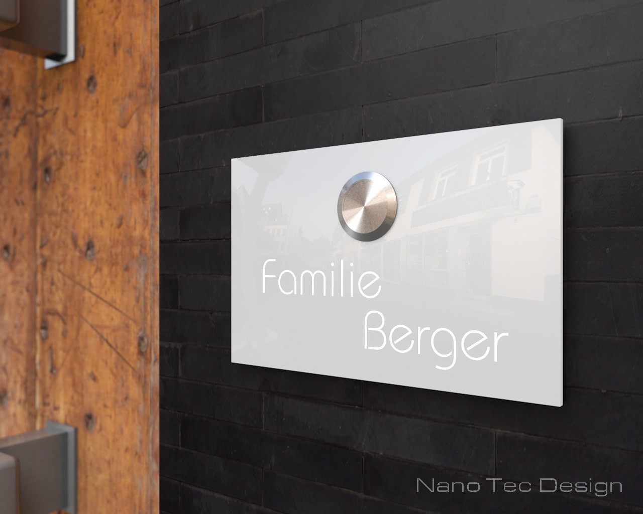 Artikelbild 6 des Artikels “Weiße Design Echtglasklingel mit LED-Namensbeleuchtung 