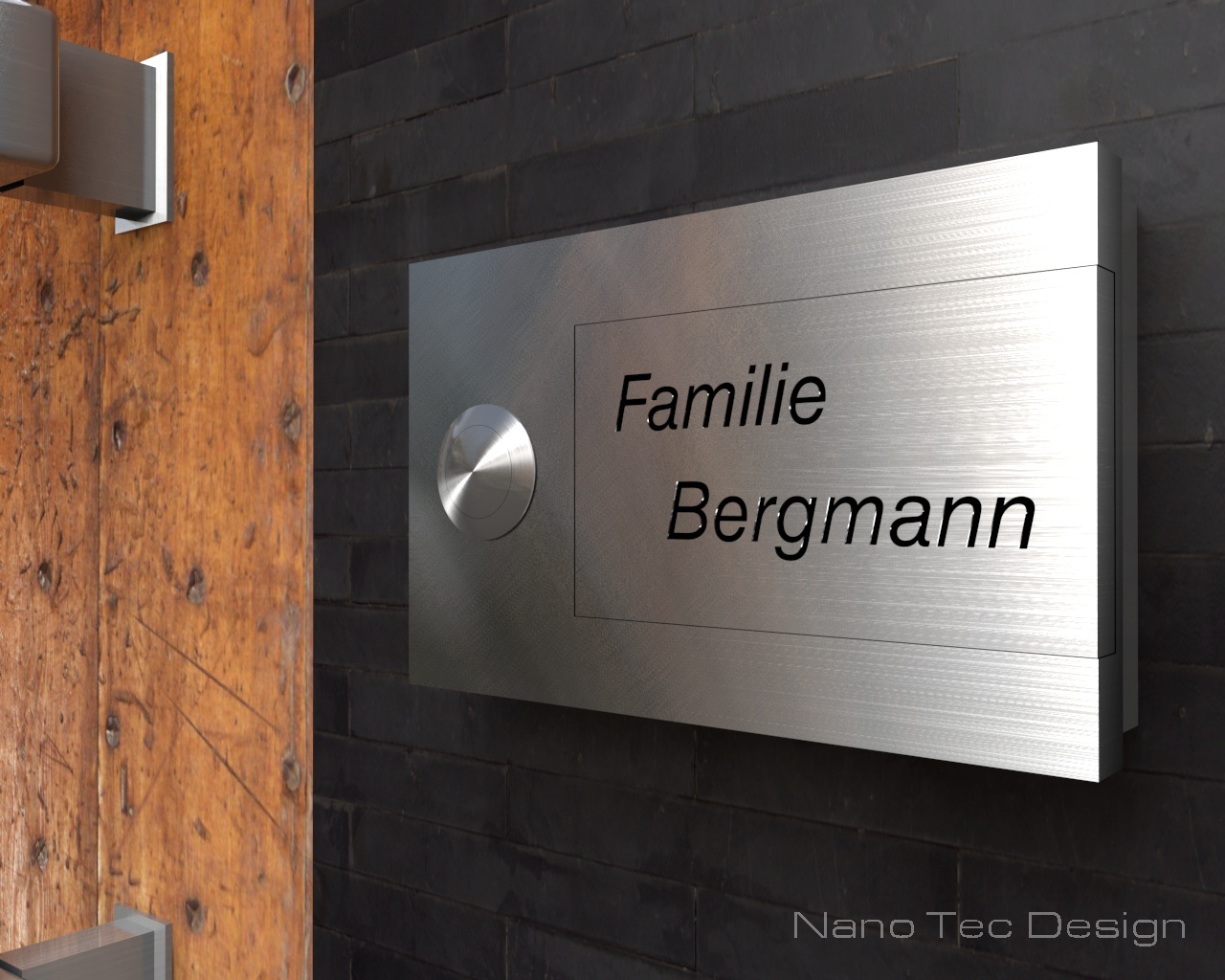 Artikelbild 7 des Artikels “Design Edelstahlklingel mit austauschbarem Gravurschild 