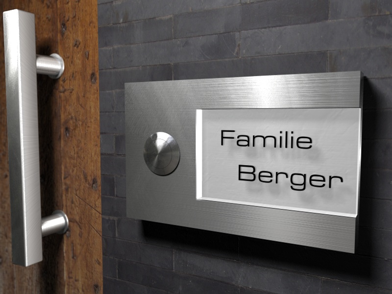 Artikelbild 7 des Artikels “Design Edelstahlklingel mit Led-Namesbeleuchtung (austauschbares Gravurschild) „Satin“ “