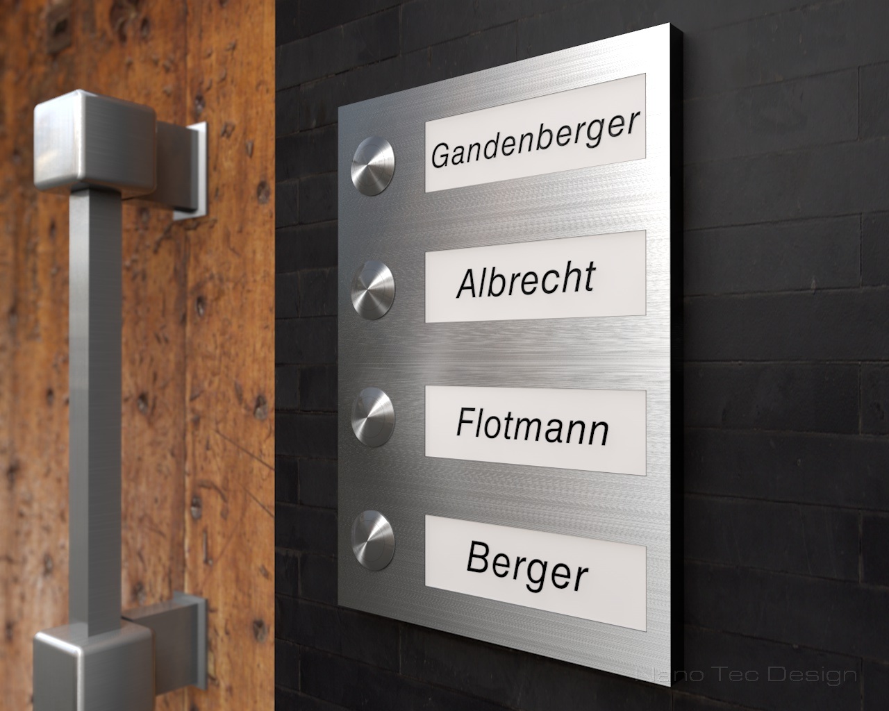 Artikelbild 7 des Artikels “4-Familien Design Edelstahlklingel mit LED-beleuchteten Gravurschildern (austauschbar) 