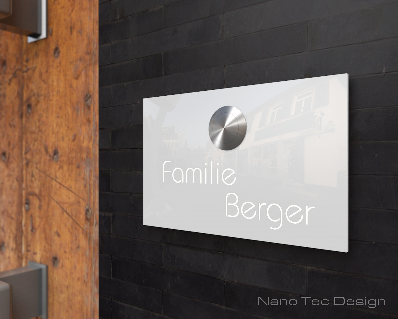 Artikelbild 7 des Artikels “Weiße Design Echtglasklingel mit LED-Namensbeleuchtung 