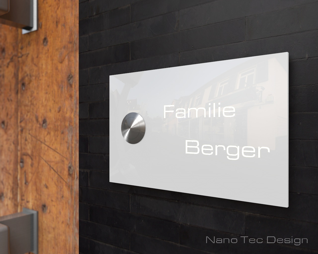 Artikelbild 7 des Artikels “Weiße Design Echtglasklingel mit LED-Namensbeleuchtung 