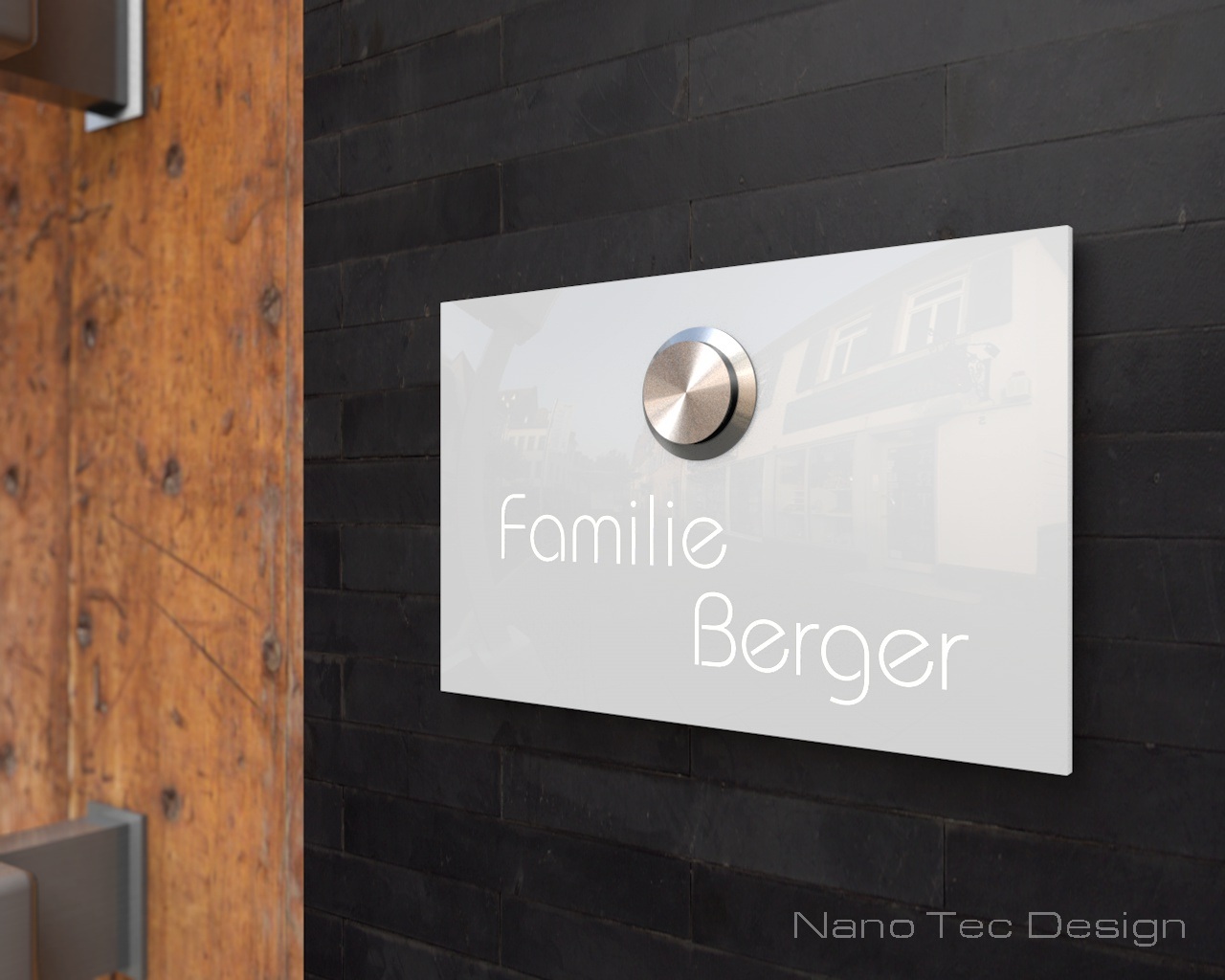 Artikelbild 8 des Artikels “Weiße Design Echtglasklingel mit LED-Namensbeleuchtung 